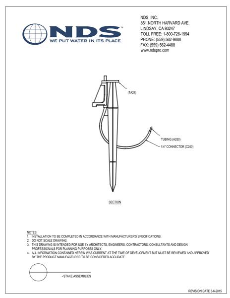 NDS Jet Assemblies with Stake Installation Detail