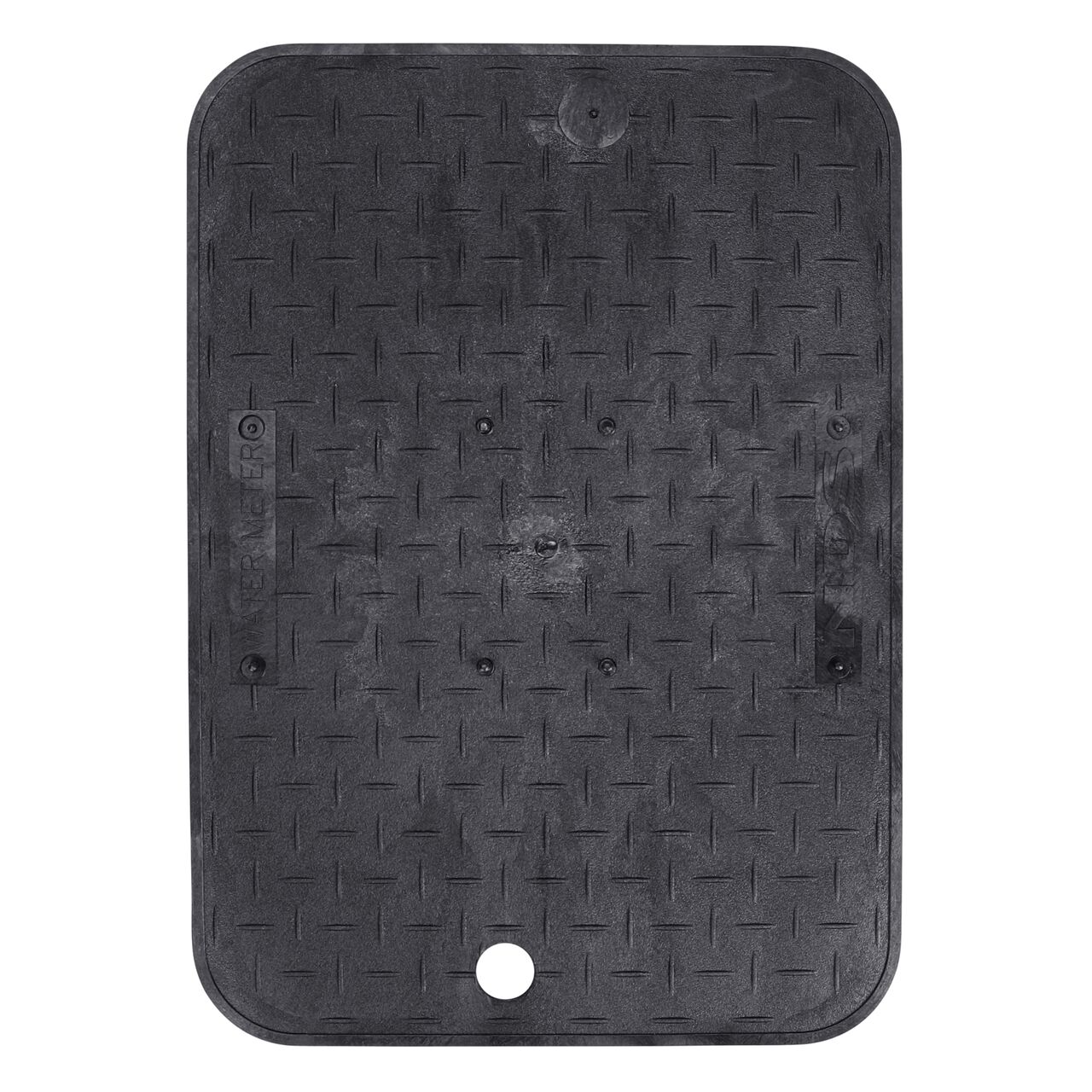 Top down view of the top side of the Black Water Meter Overlapping cover (NDS D1500-OLSBL) for the NDS 13 X 20 in. Rectangular Standard Series meter box
