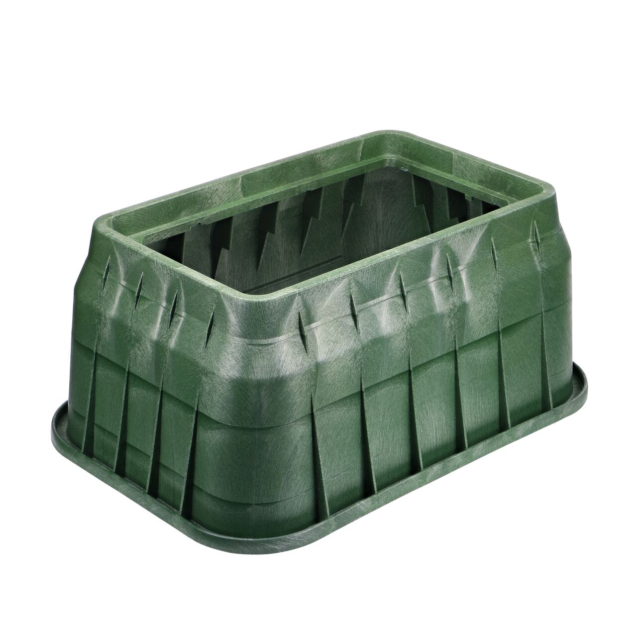 The NDS 17 in. x 30 in. Rectangular Pro-Spec® Series Valve Box is a 18 in. high Green Box that protects and conceals components (NDS 326B)