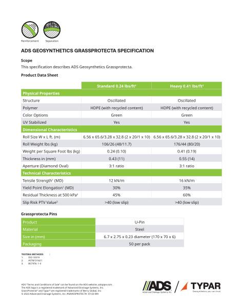 Grassprotecta  Geosynthetic Specification