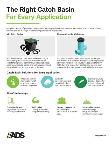 The Right Catch Basin for Every Application
