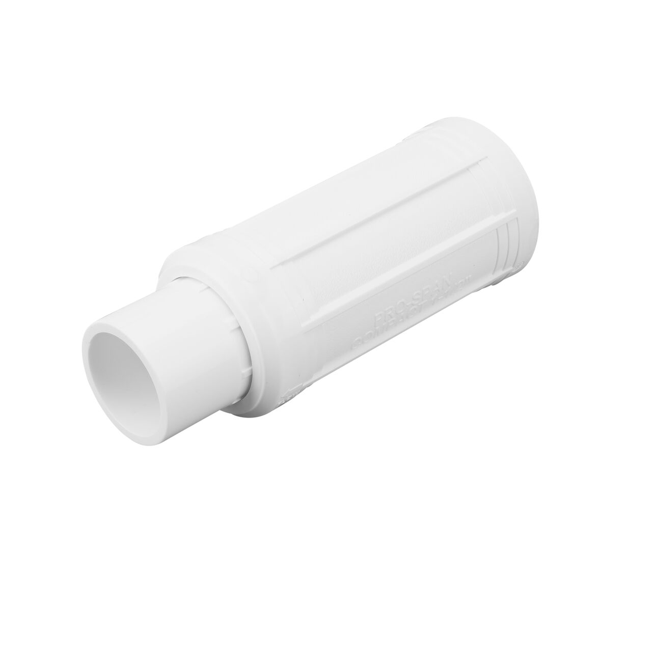 The compact design of the compact Pro-span 1-1/2 in. expansion repair coupling (NDS 118-15C) minimizes excavation around the damaged pipe.