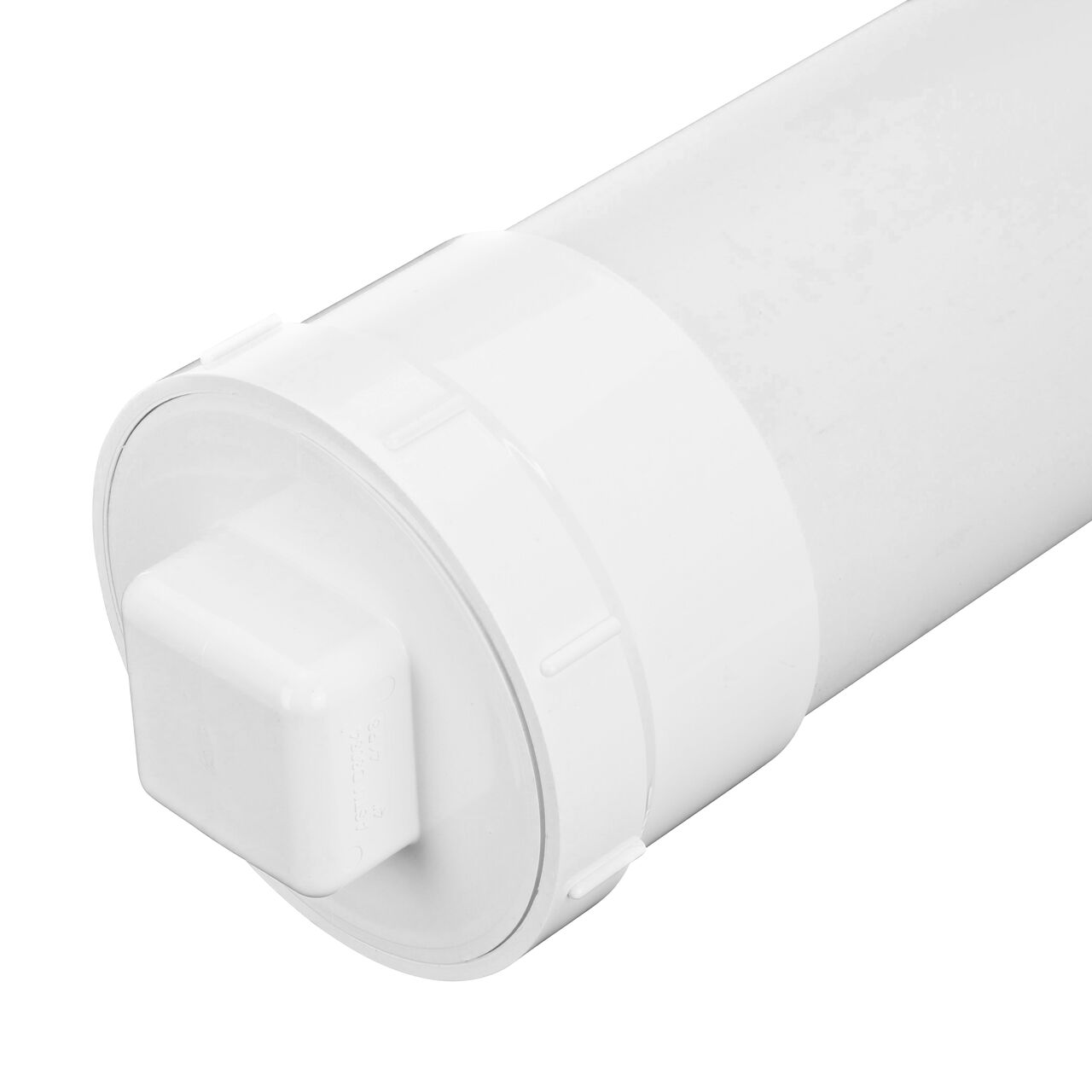 NDS 4 in. PVC Female Adapter (NDS 4P11*, NDS 4P11) with MPT clean out plug (NDS 41P8) attached to the threaded end and S&D pipe on the other end (NDS 4P11*, NDS 4P11)