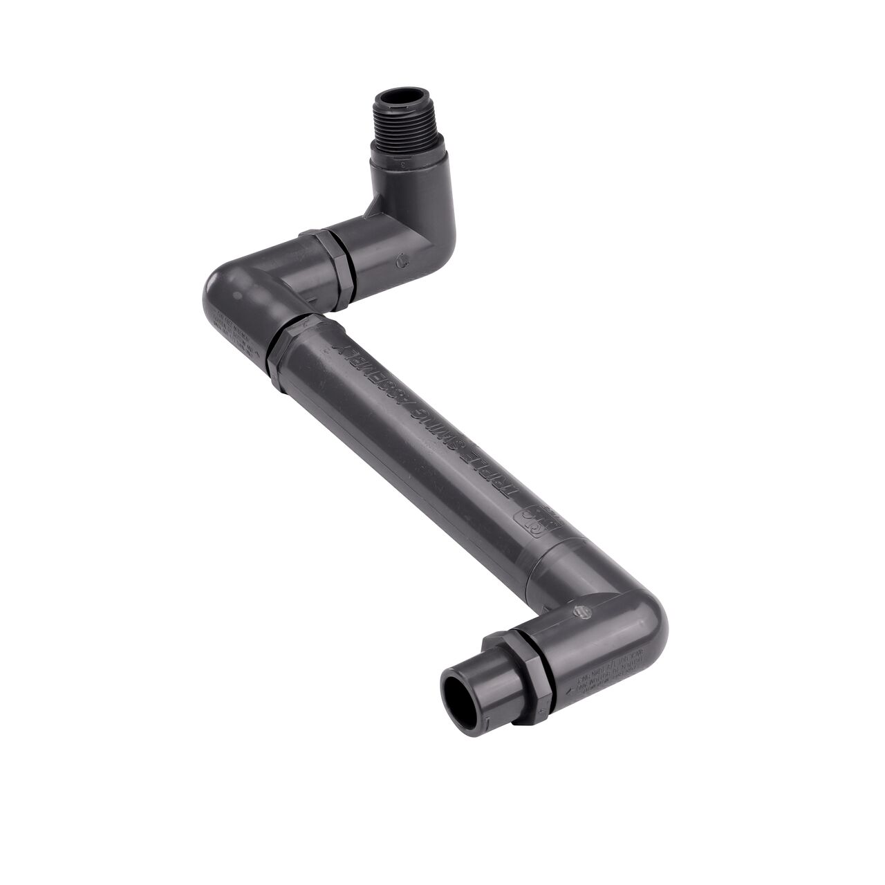 NDS PVC Triple Swing Joints Assembly, Sch. 80 3/4 in. spigot X 3/4 in. MPT is made in the USA and has the flexibility to adjust positions that protect pipelines from damage (NDS TSA-0750-ST)
