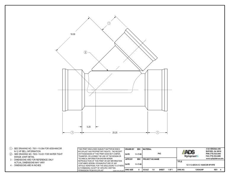 12 x 12 HP Wye Nyloplast Detail