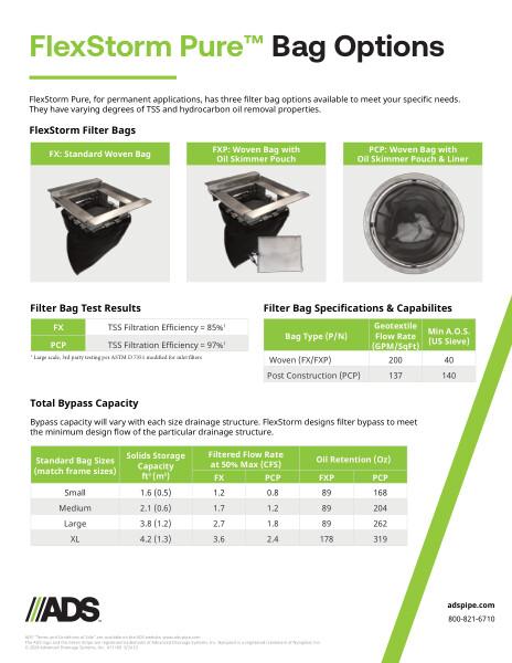 FlexStorm Pure Bag Option Product Sheet