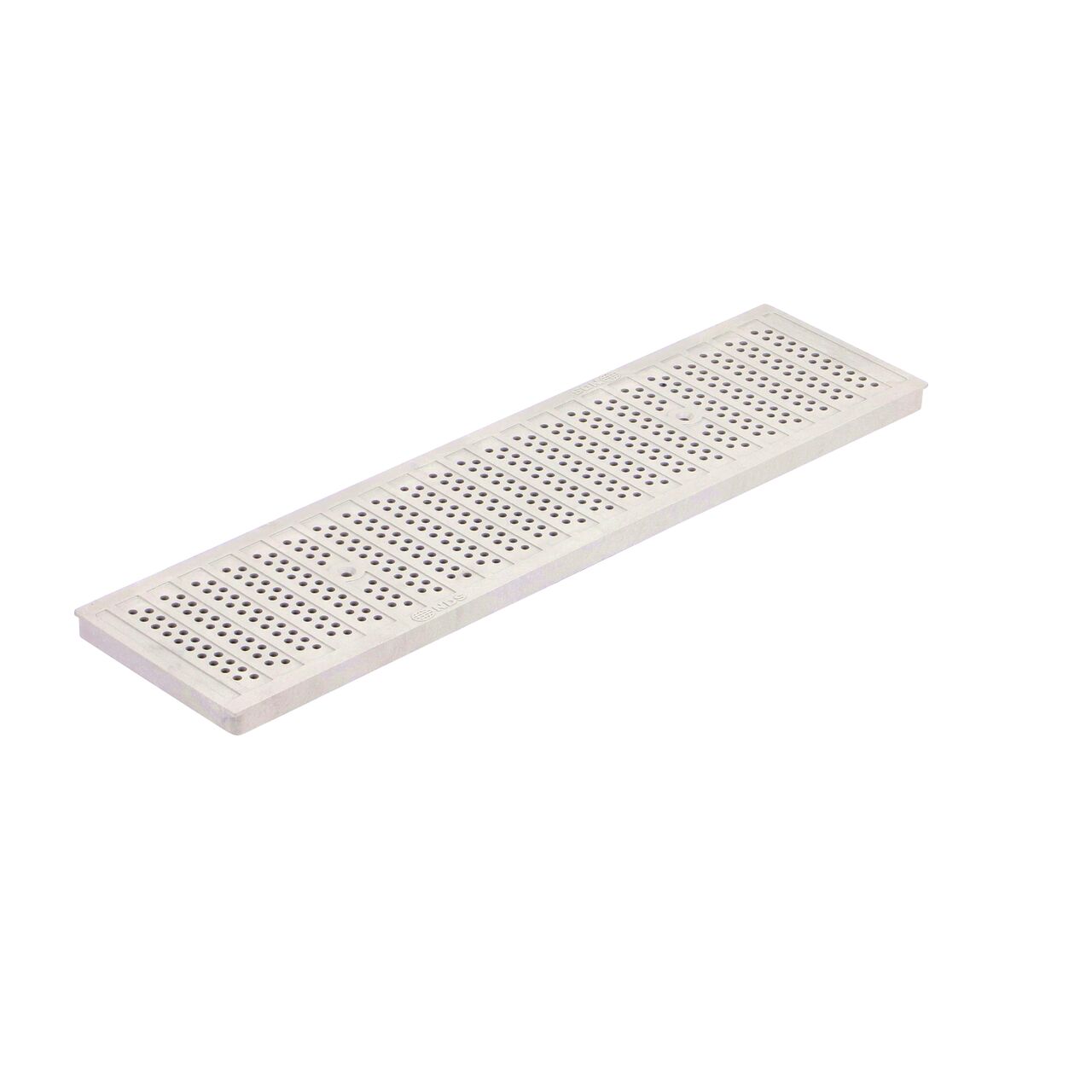 The light gray plastic Perforated Dura Slope™ Channel Drain Grate (NDS DS-670) is 6 in. wide and 2 ft. long