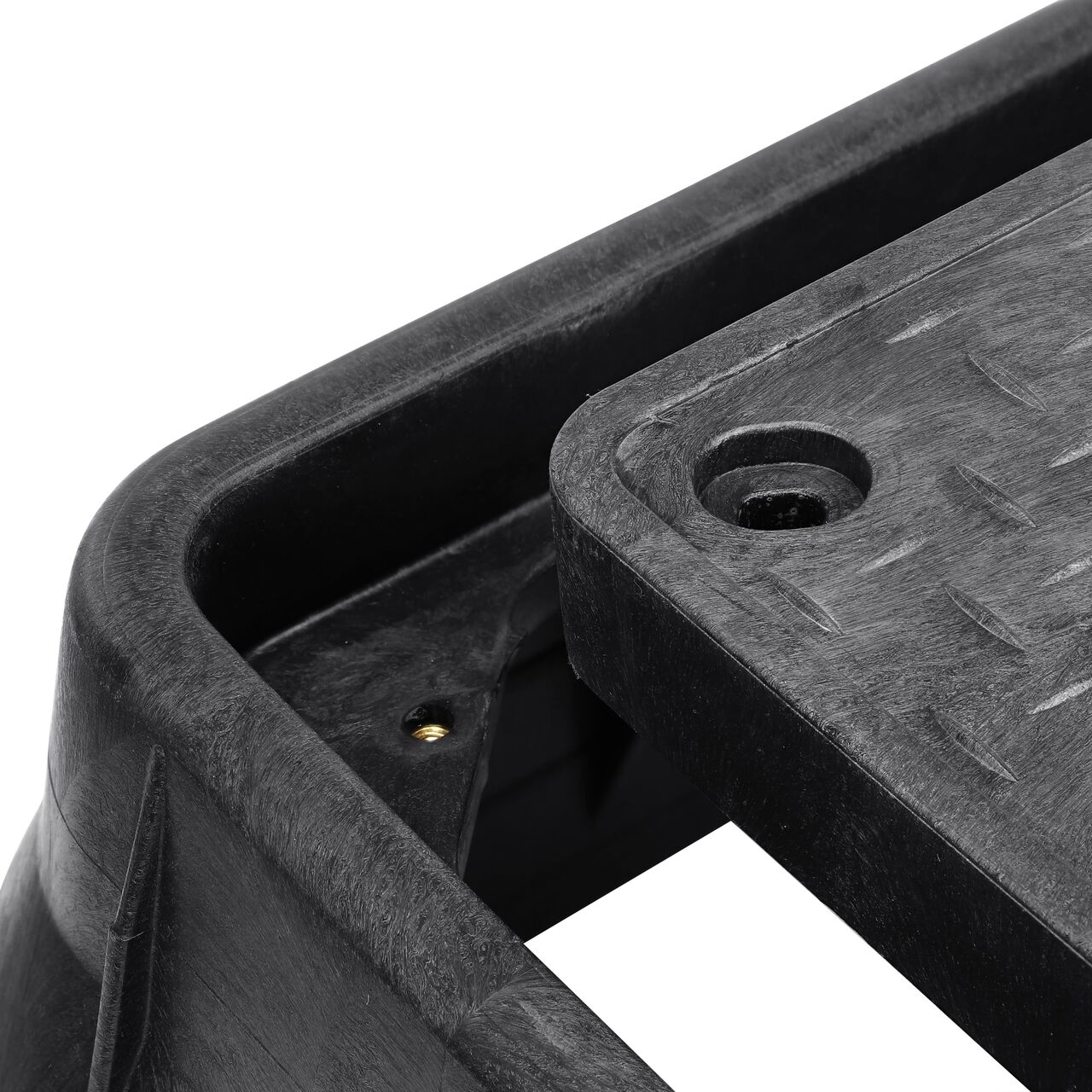 Align the latch on the lid with the latch from the NDS 13 in. X 24 in. Rectangular Standard Series Black Meter Box and Black Water Meter Cover with Bolt (NDS 121BCDMCIFB) for a secure fit