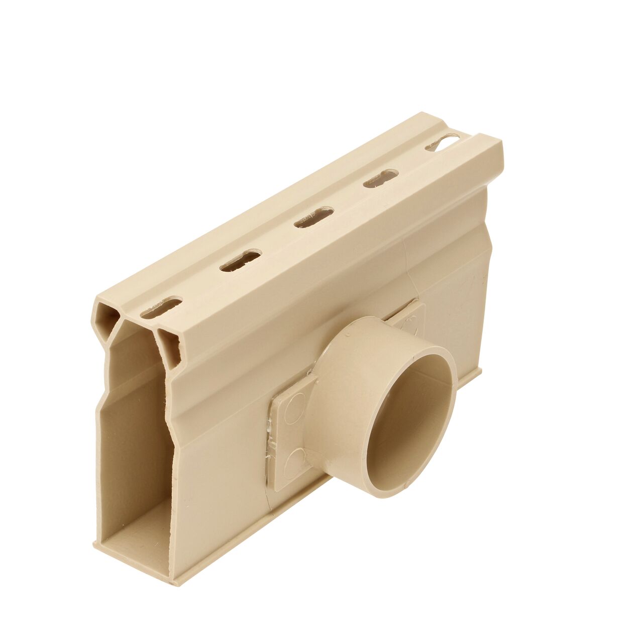 Hero shot of the Micro Channel™ Drain with Side Outlet, Sand Plastic (NDS 8512)