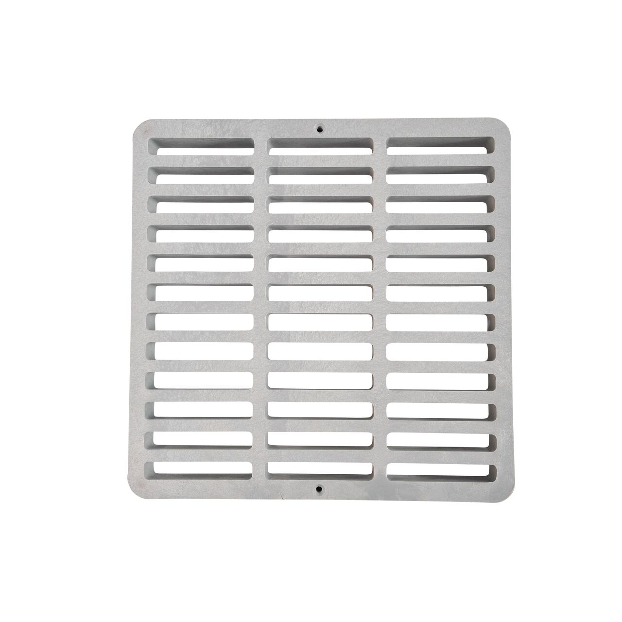 Alternate top down view of NDS 9 in. Square Catch Basin Drain Grate, Gray Plastic (NDS 999)