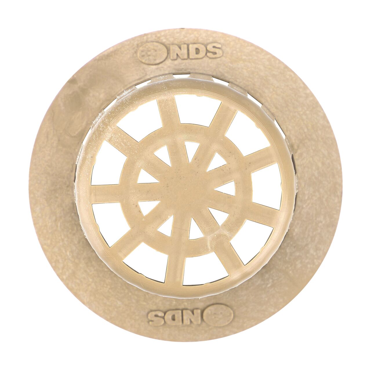 Top Down view of the NDS Sand Plastic 3 in. Atrum Grate (NDS 74S)
