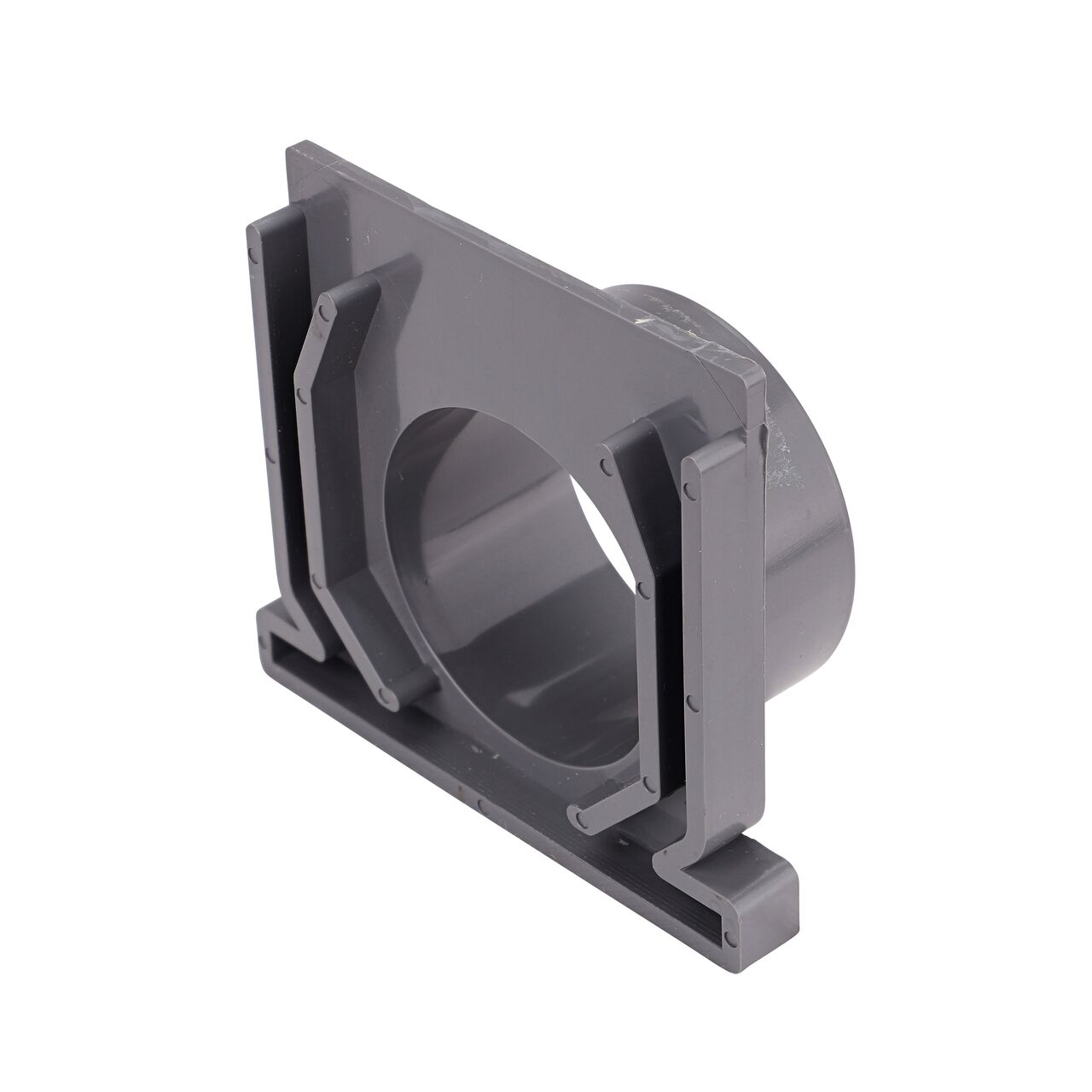 Alternate view of the NDS Gray Mini Channel™ Drain End Outlet (NDS 546)