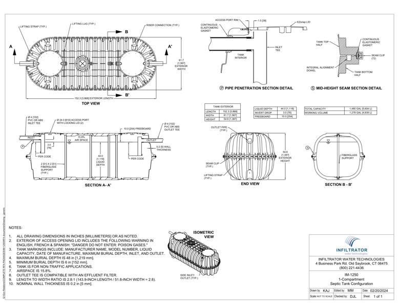 IM-1250 Tank 1 and 2 Compartment Standard Detail