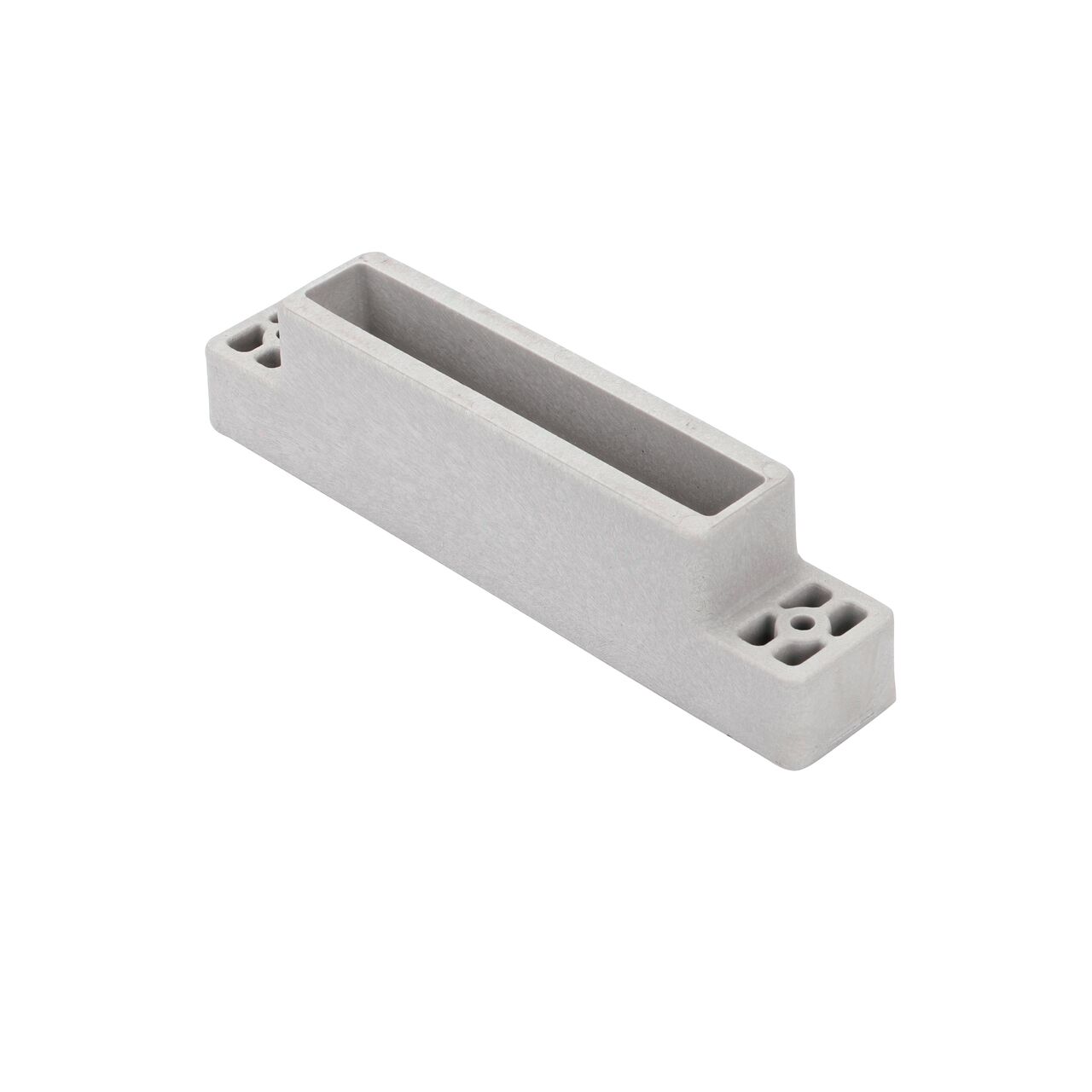 Bottom view of the Light Gray Slotted Plastic Dura Slope™ Channel Drain EZ-Track™ Radius Coupling Grate (NDS DS-661LGMG)