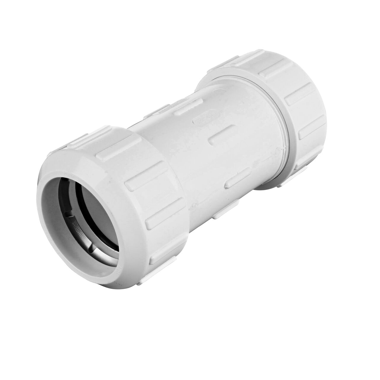 Alternate direction of the NDS 2 in. Flo Lock PVC Gripper Coupling (NDS 112-20) transports water through pipes