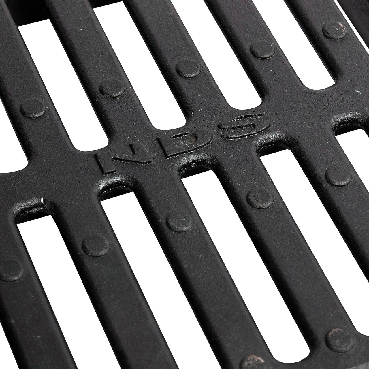 Closeup view of NDS 9 in. Square Catch Basin Drain Grate, Ductile Iron (NDS 913)