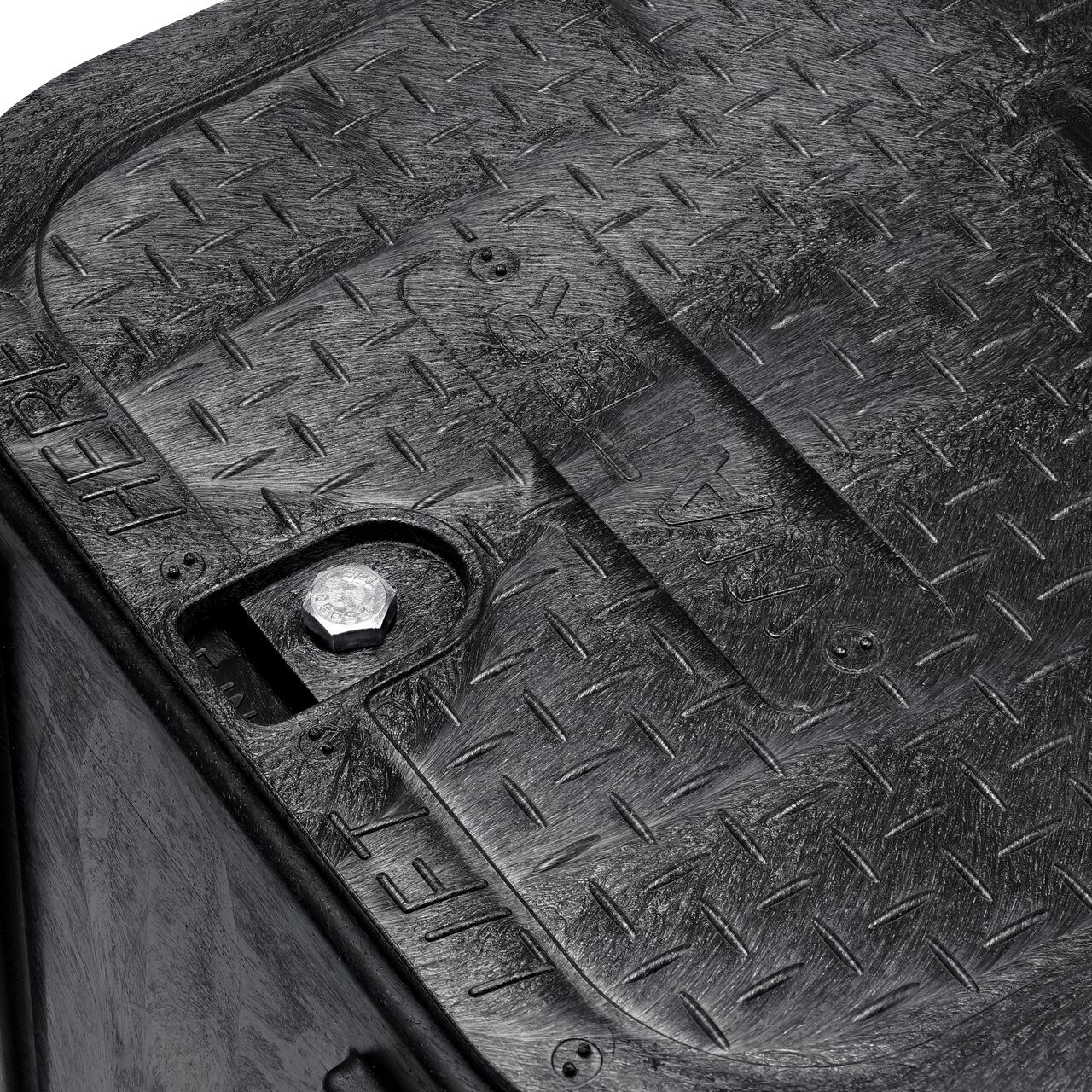 The valve box lid and bolt securely in place on the NDS 14 in. X 19 in. Rectangular Pro-Spec® Series Black Box and Black Water Cover (NDS 313BCBWBLK) keeping components protected against the elements, foot traffic, lawn care equipment, and potential vandalism while keeping them out of sight