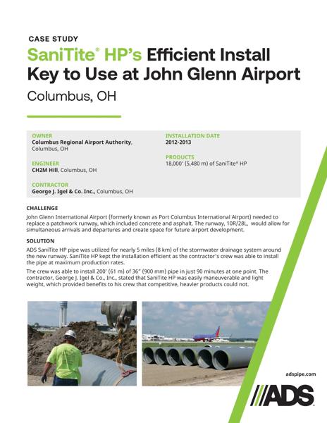 SaniTite HP's Efficient Install Key to Use at John Glenn Airport