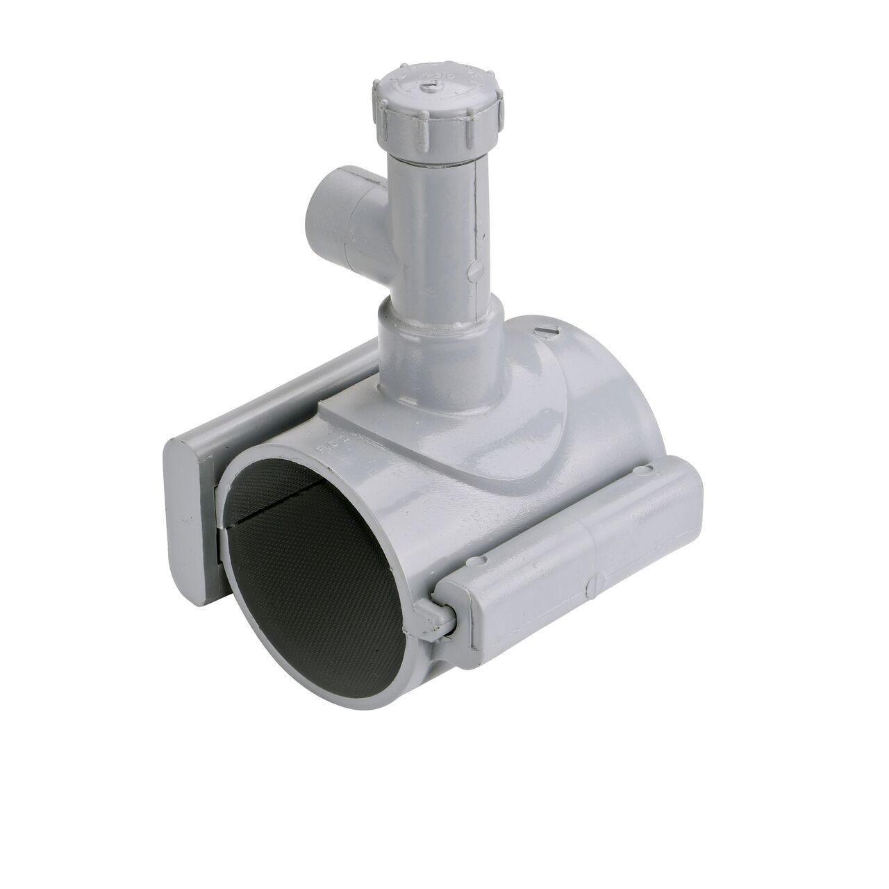 The 3 in. NDS Flo-Tap™ Rigid PVC Saddle with a 3/4 in. Socket or 1 in. spigot connection on top (NDS 3130) secures unit firmly and requires less installation space