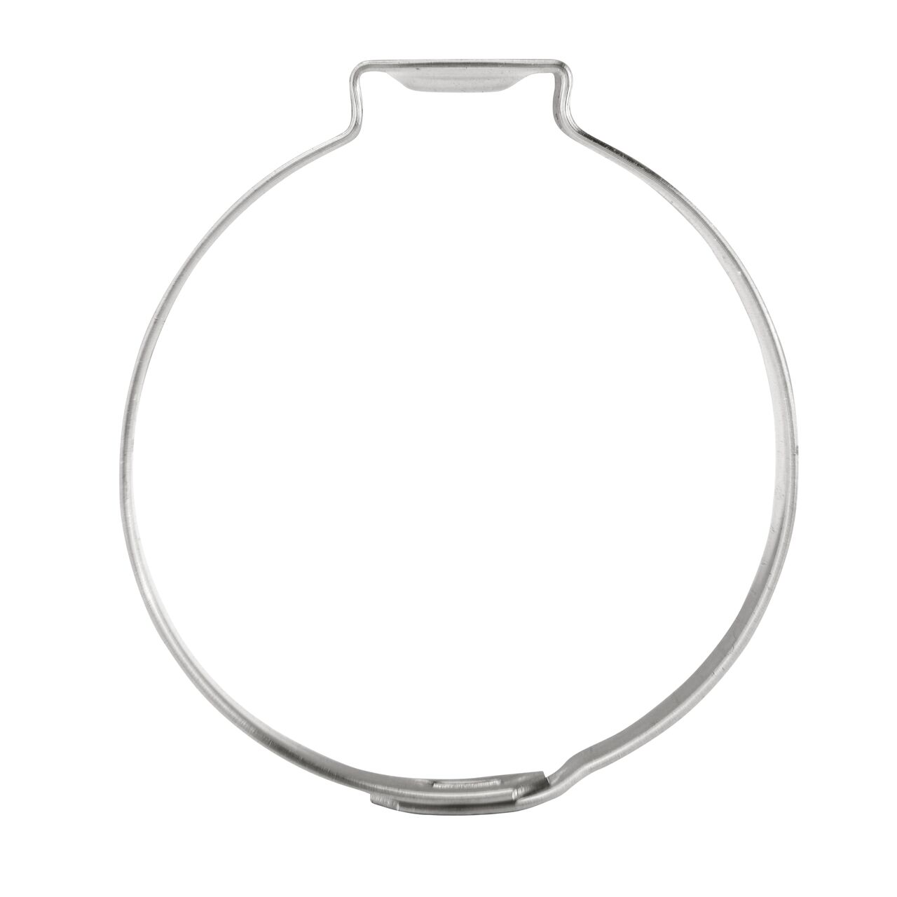 Install the NDS 346R Stainless Steel Pinch Clamp (NDS NC-155000-021) by sliding onto connection point between two pliable hoses or rigid pipes and crimp clamp ear to tighten (use pinch clamp tool sold separately)