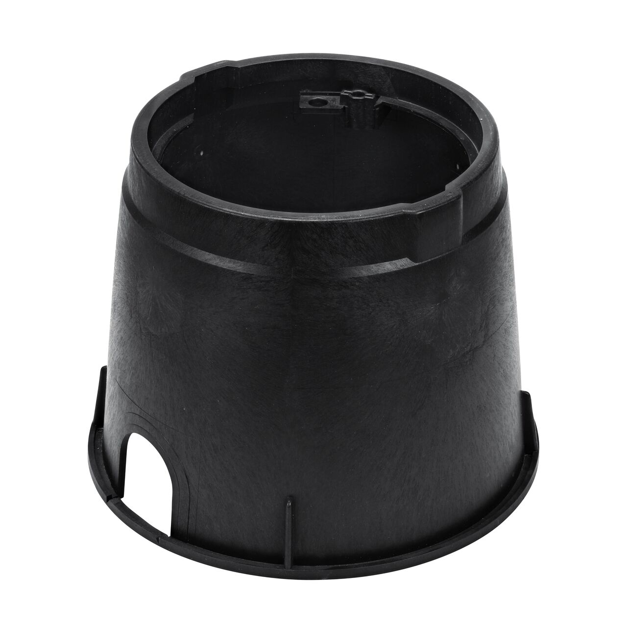 The durable black plastic 10 in. Round Standard Series Valve Box (NDS 111BCW) has a height of 10 in. and is engineered for superior strength with structural reinforcing ribs