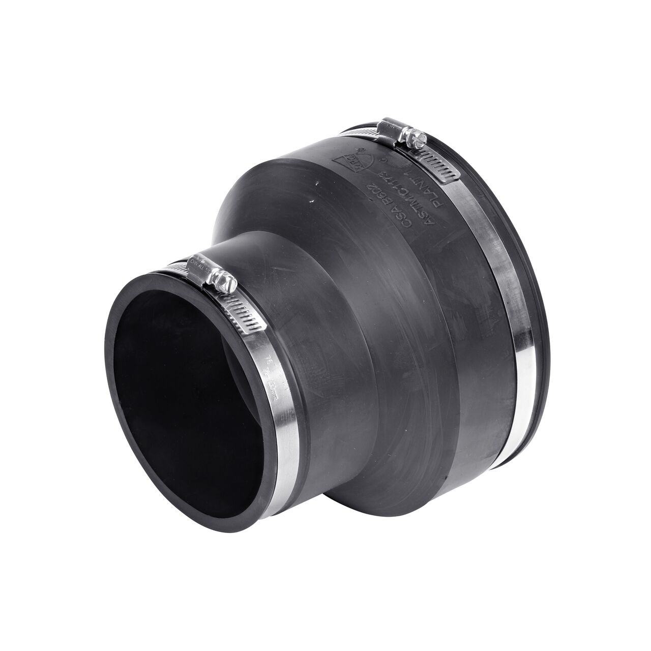 The NDS 6 in. X 4 in. flex coupling connects two cast iron/sewer and drain or DWV/copper/steel/lead pipes (NDS 56-64)