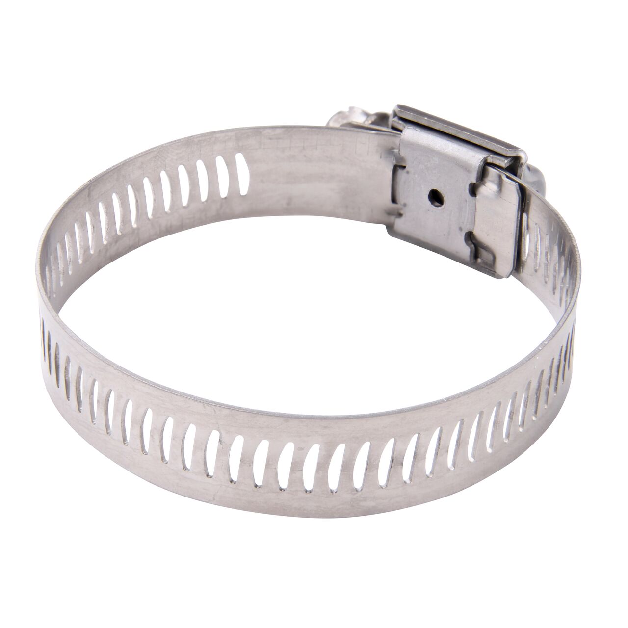 The NDS SAE 28 Worm Drive Hose Clamp with Aero Seal 1/2 in. band width (NDS 64028H) has arcial perforated slots in band for added strength and smoother engagement