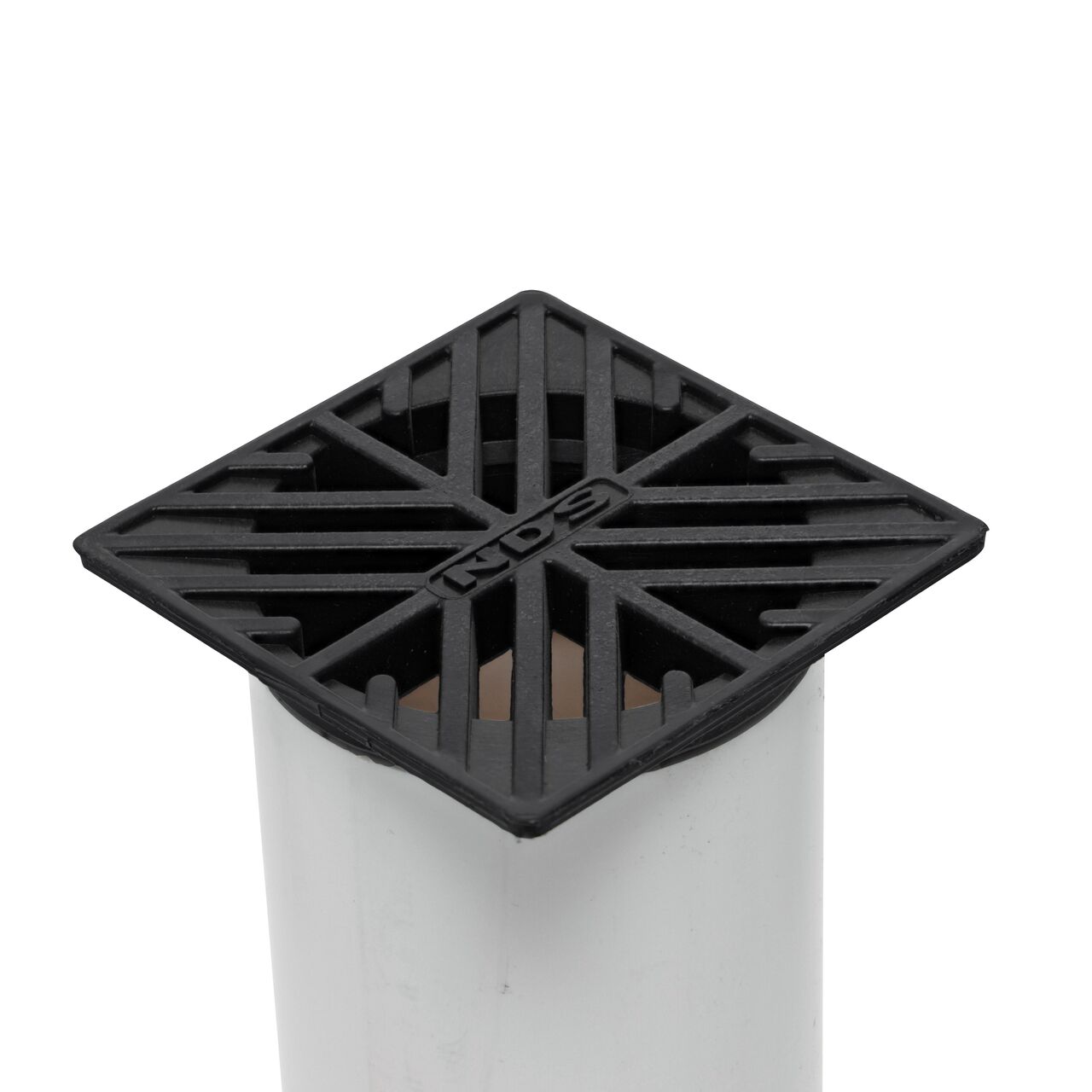 NDS 4 in. Square Grate installed on 3 in. Sewer and Drain Pipe (NDS 2*, NDS 2)