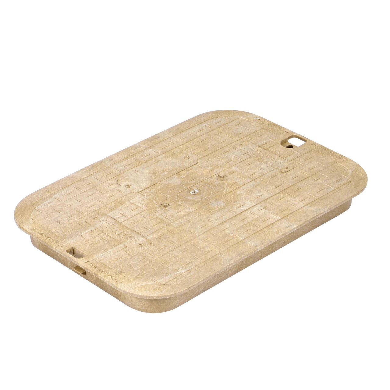 This NDS 13 in. X 20 in. Rectangular Pro-Spec® Series Valve Box Cover is a Sand Cover with Irrigation Control Valve markings on the lid (NDS 317CSAND) and fits NDS Pro-Spec® series 13 in. X 20 in. valve boxes