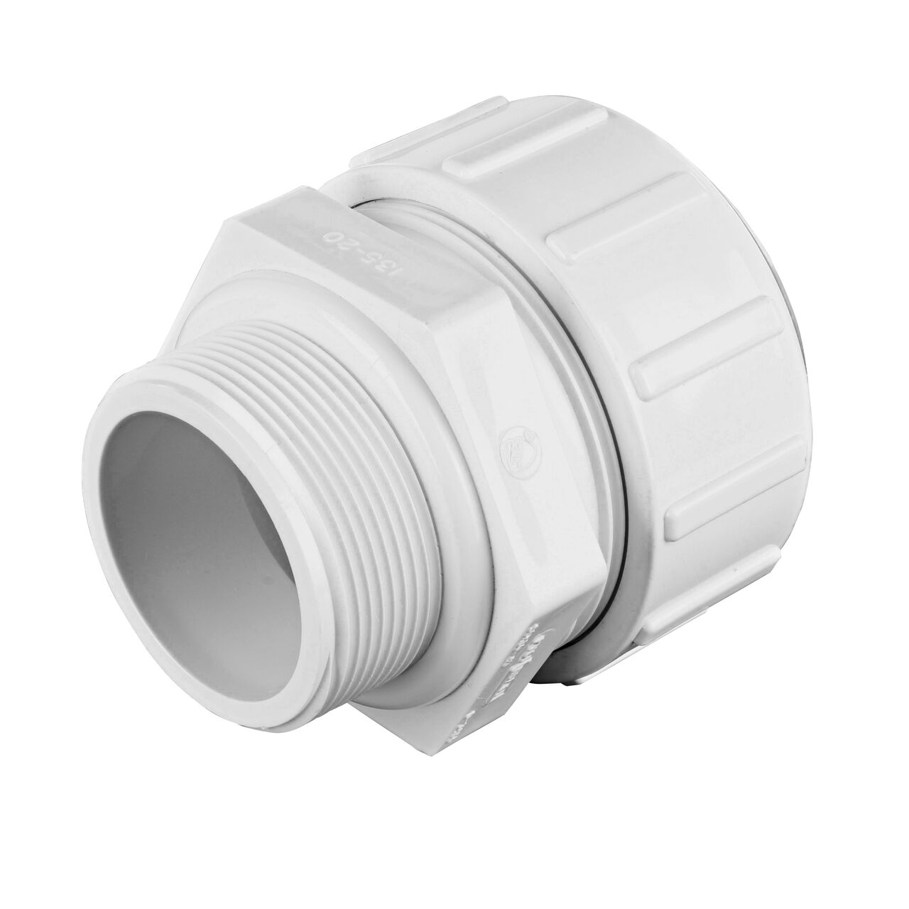 2 inch Threaded IPS MPT connection end on the NDS 2 in. Flo Lock Gripper Adapter (NDS 135-20)