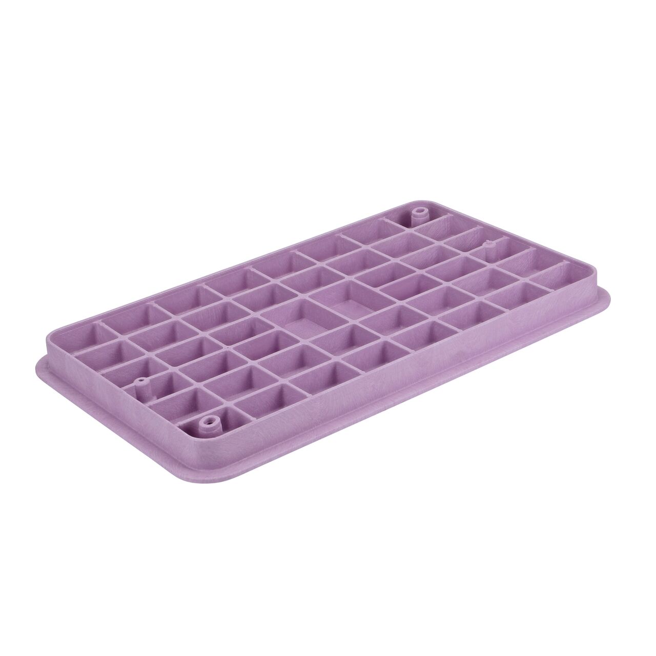 Bottom view of the reinforced ribs on the NDS 17 in. X 30 in. Purple Reclaimed Water cover (NDS 323CR) that fits the NDS 17 in. X 30 in. Pro-Spec® Series Valve Box