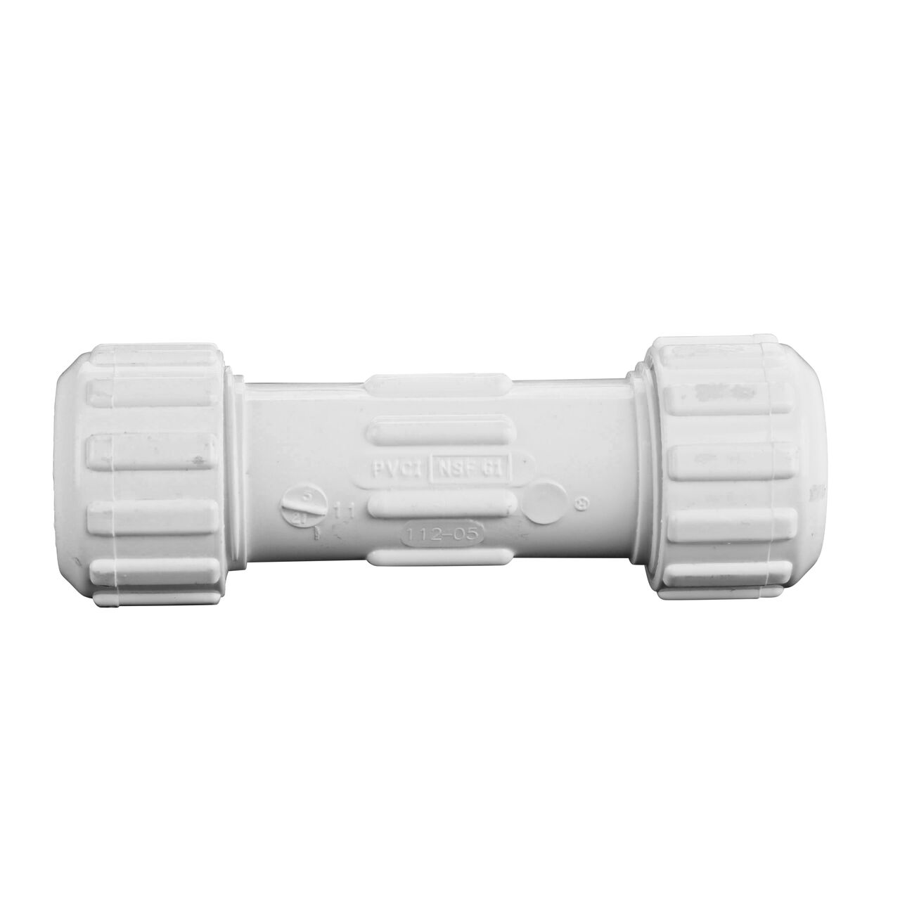 Side view of the NDS 1/2 in. Flo Lock PVC Gripper Coupling (NDS 112-05)