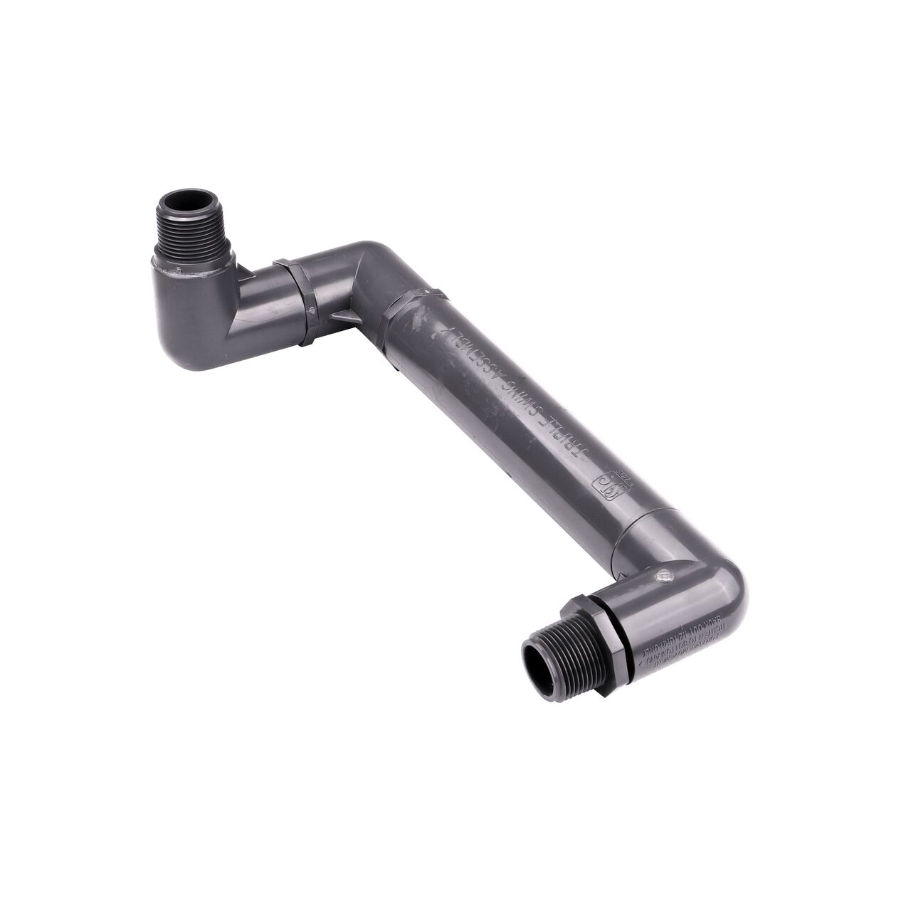 NDS PVC Triple Swing Joints Assembly, Sch. 80 1 in. MPT has two swivel joints to position the sprinkler, one swivel joint on the other end to connect to the pipe ideal for subsurface irrigation and sprinkler applications (NDS TSA-1000-TT)