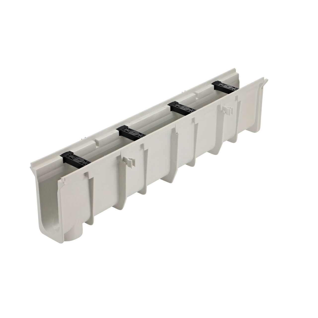 NDS Dura Slope Channel Drain, 9.70 in. to 10.05 in. Deep, with tongue joints facing camera (NDS DS-108)