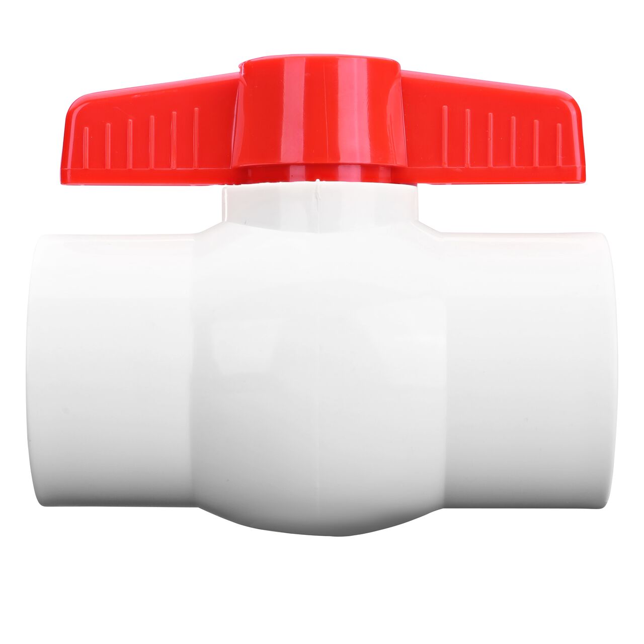 NDS PVC IPS Ball Valve is  leak-resistant valve connects two 2 in. FPT Sch. 40 pipe ends in an irrigation or other pressurized system and helps prevent costly property damage, pipe corrosion, and system issues (NDS E1320-20)