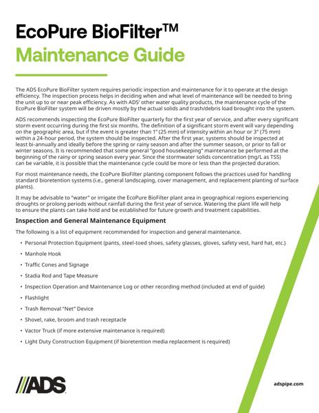 EcoPure BioFilter Maintenance Guide