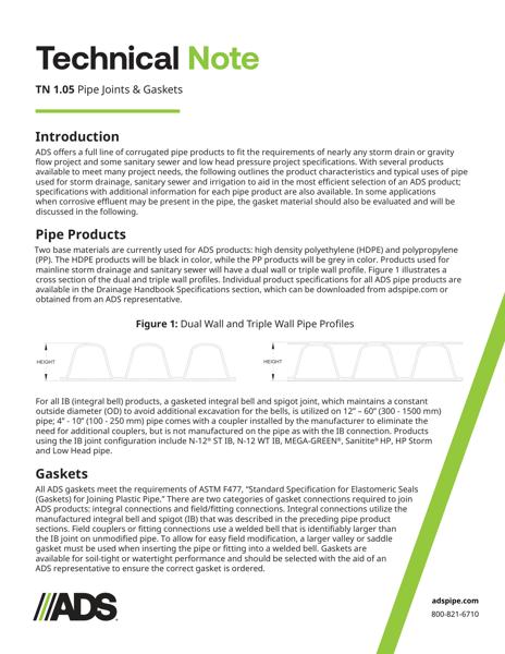 TN 1.05 Pipe Joints & Gaskets