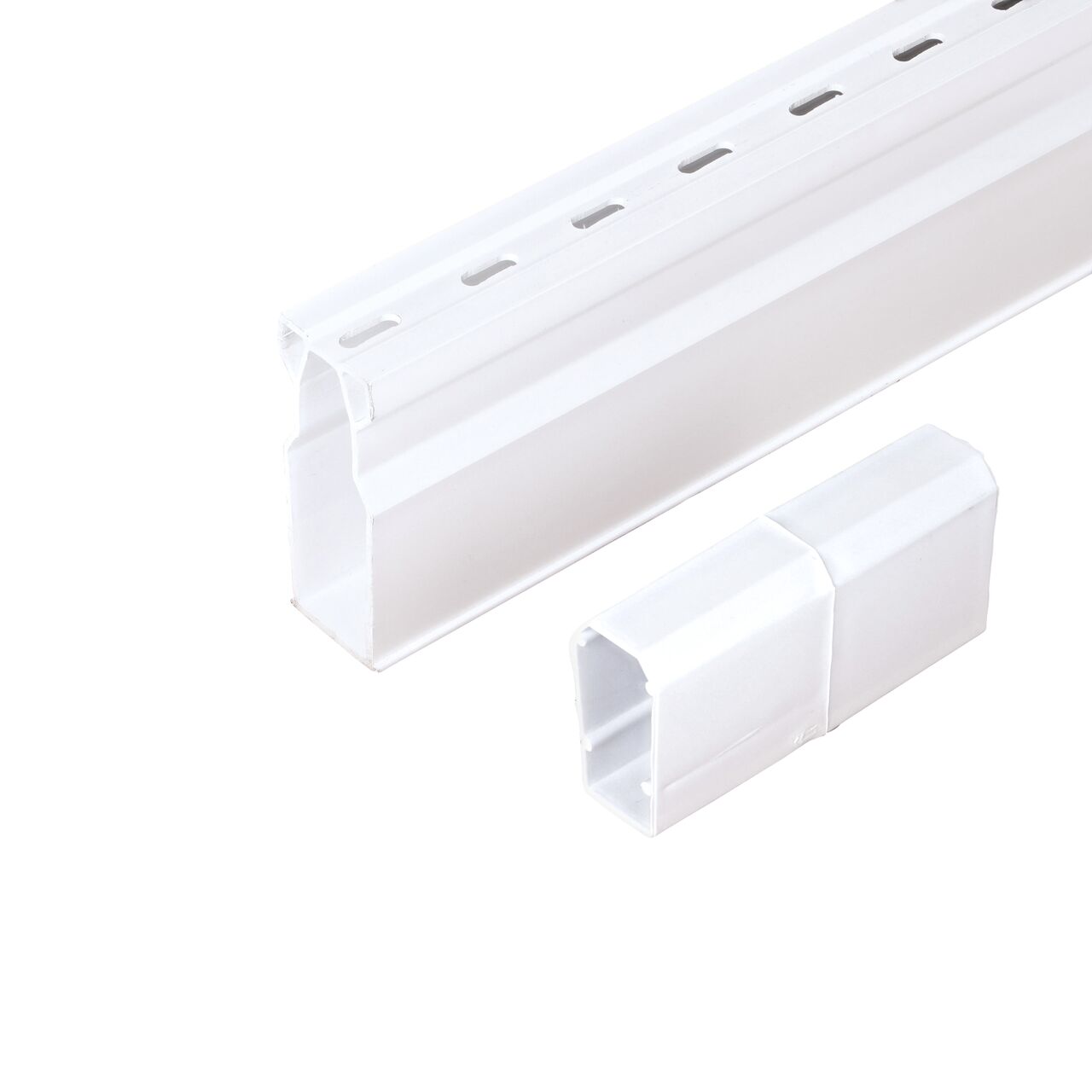 Unassembled Micro Channel™ Drain & Integrated Grate, 1-1/4 in. wide X 5 ft. long, White Plastic, with Coupling (NDS 8001-5*, NDS 8001) for draining small flows of stormwater
