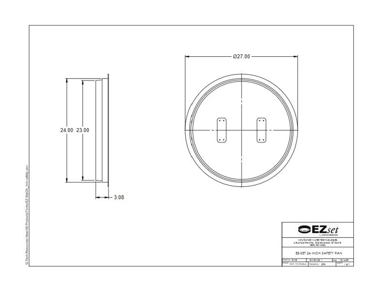 24" EZset Safety Pan Standard Detail