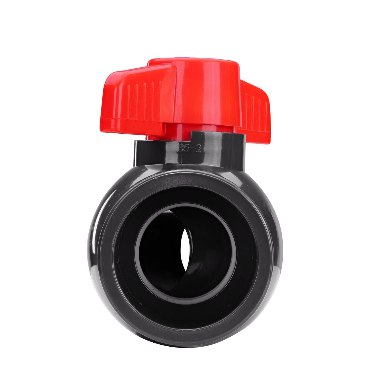 Rotate the handle to easily open or close the valve ball that controls water flow on the NDS 1-1/2 in. PVC IPS Ball Valve (NDS E1610-15)