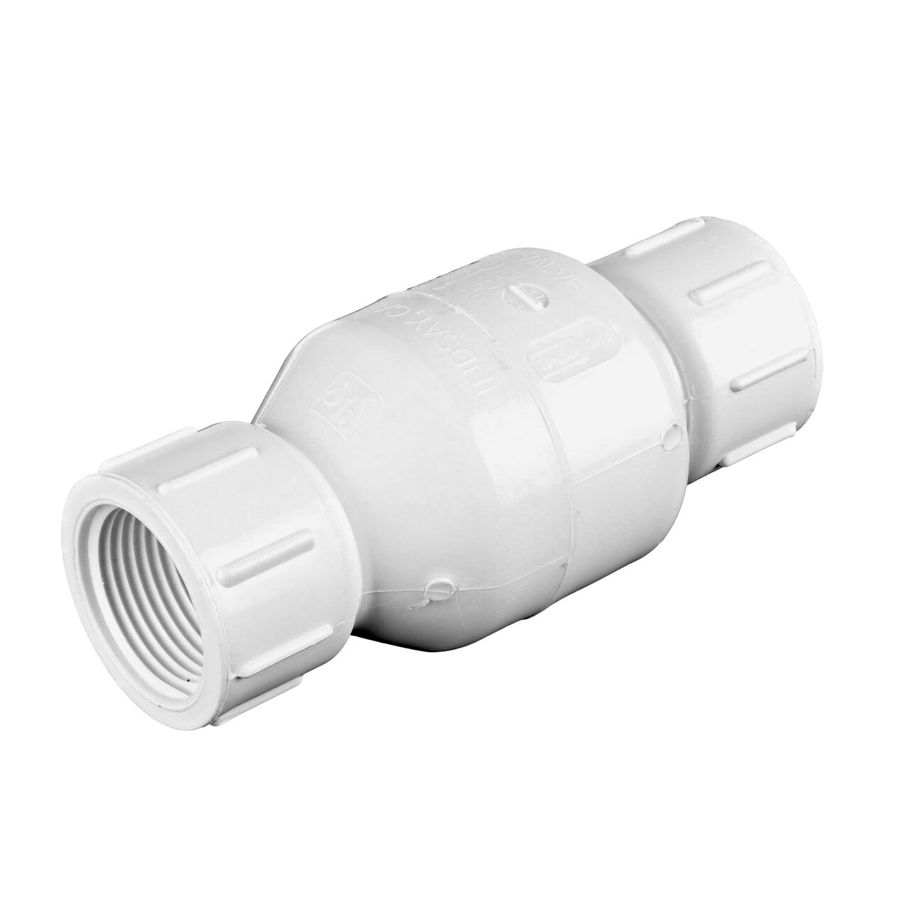 NDS White 1 in. IPS FPT X FPT PVC Adjustable Spring Check Valve with 4-1/8-17 lb. Spring (NDS 1205-10)