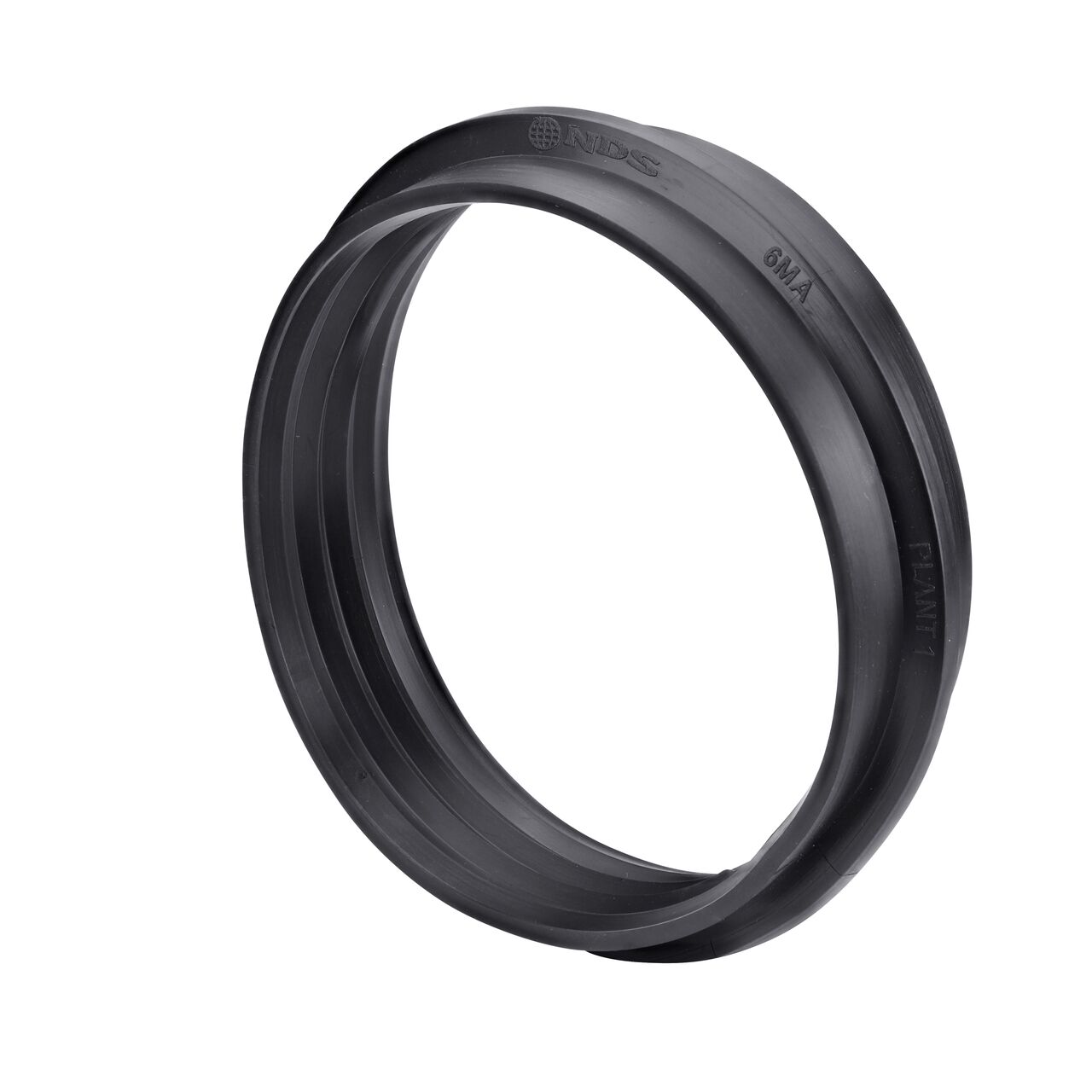 The NDS 6 in. manhole cover adapter helps stop leaks around pipe entering concrete manhole walls (NDS 6MA)