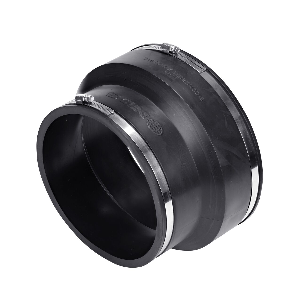 The NDS 8 in. flex coupling connects concrete pipe to cast iron/sewer & drain or DWV pipes and are to be used in non-pressurized utility and plumbing applications (NDS 06-88)