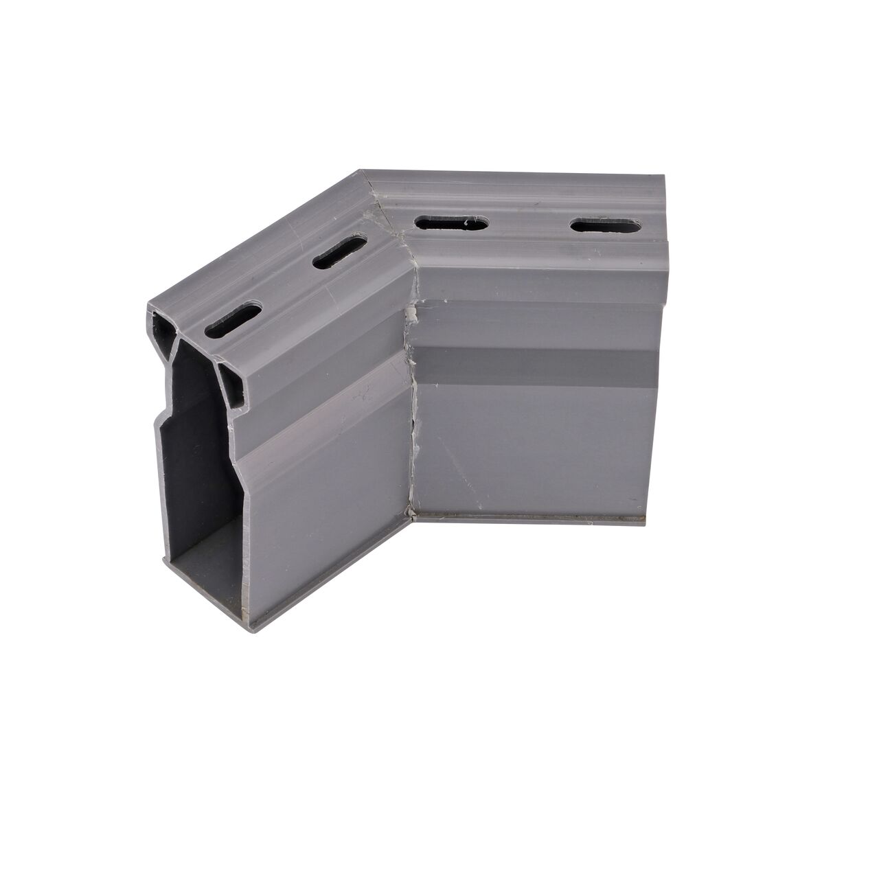 Hero shot of the Gray Micro Channel™ Drain & Integrated Grate with 45° Elbow (NDS 8303) for draining small flows of stormwater