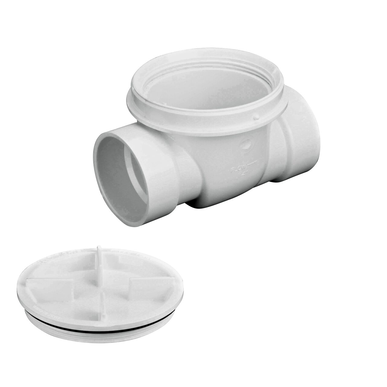 The top detachable threaded access cap with neoprene gasket provides a positive seal on the NDS White 4 in. PVC Backwater Valve (NDS 475P)