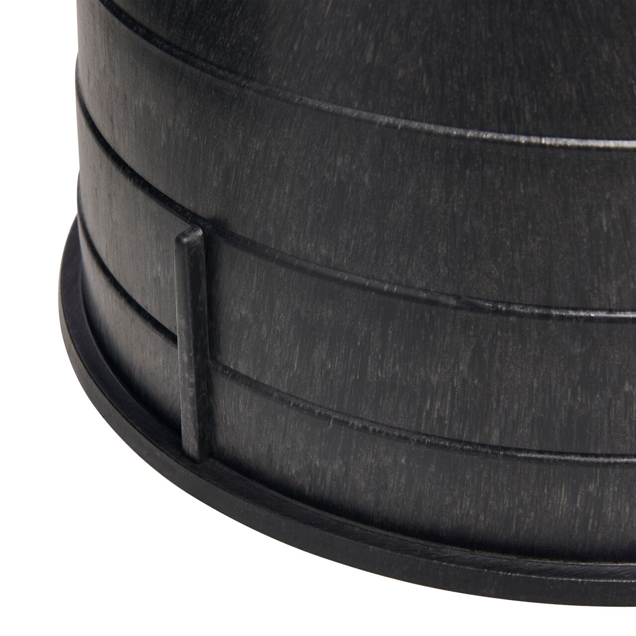 Closeup view of the outside reinforced edges on the NDS 6 in. Round Standard Series Valve Box (NDS 2107B)