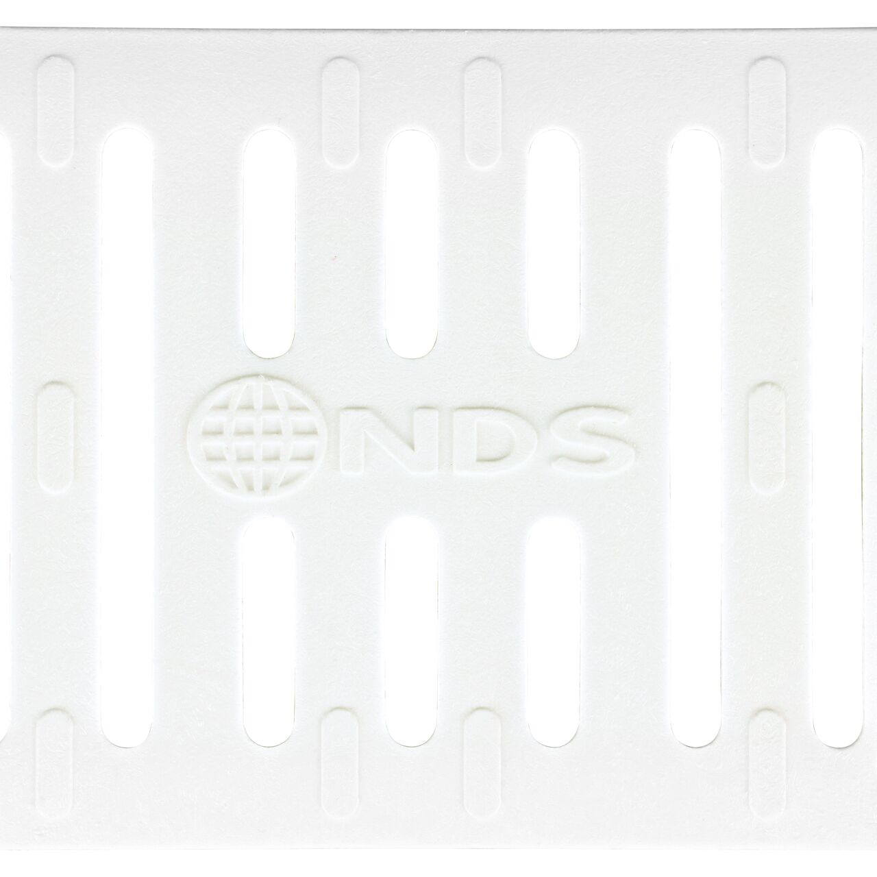 Top Down View of the NDS Spee-D® Channel Drain Grate in White Plastic (NDS 240)