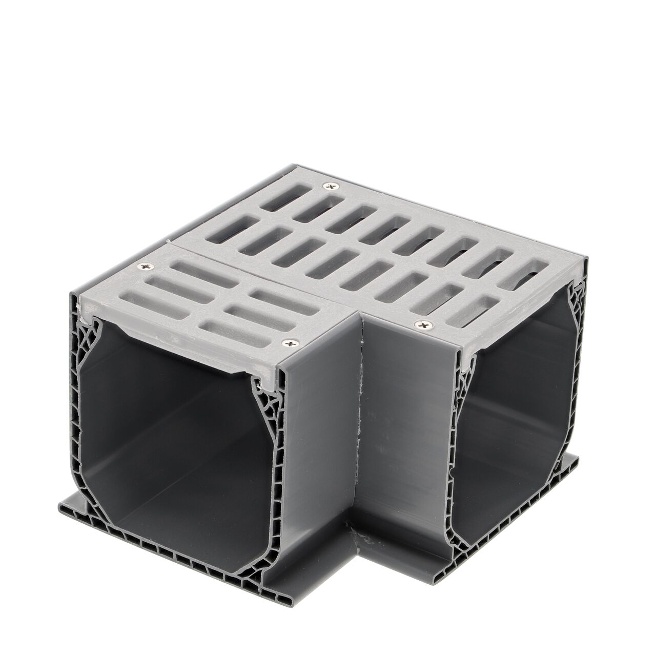 NDS Gray Mini Channel™ Drain 90 Degree Elbow and Grate (NDS 5380)