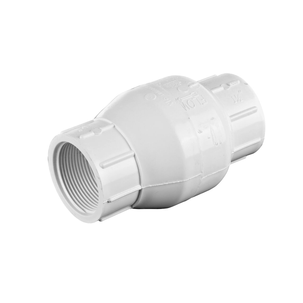 NDS White 1-1/2 in. female end by female end leak-resistant PVC Swing Check Valve (NDS 1520-15F)