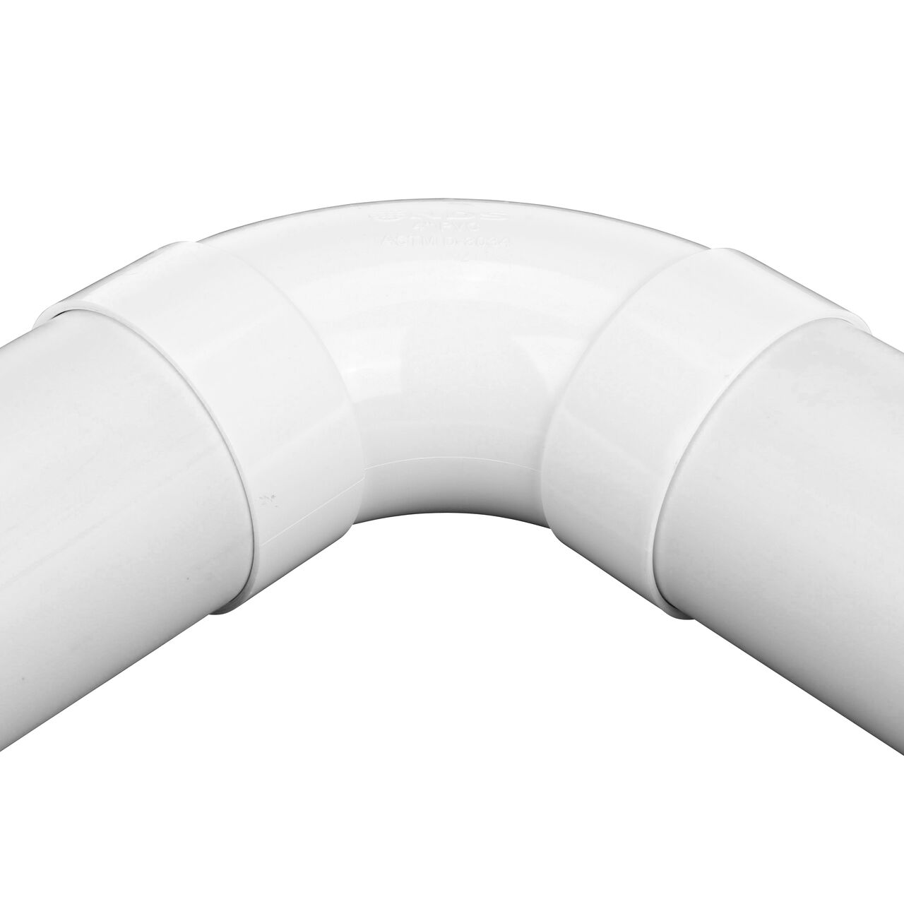 4 in. S&D pipes attached to both ends of the NDS 4 in. PVC Sewer and Drain 90° Long-Turn Elbow (NDS 41P0*, NDS 41P0)